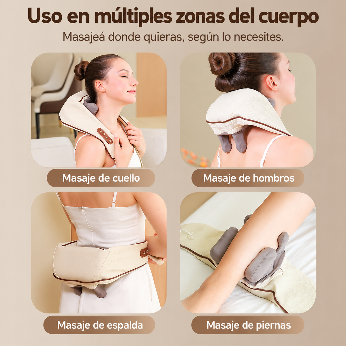 Masajeador Cervical y de Espalda Recargable