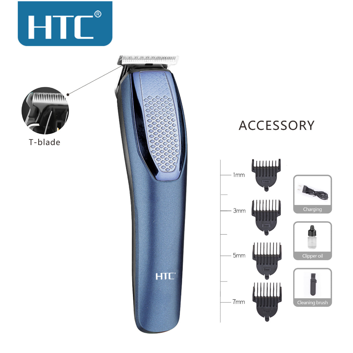 Corta pelo inalámbrica HTC AT-1210 azul